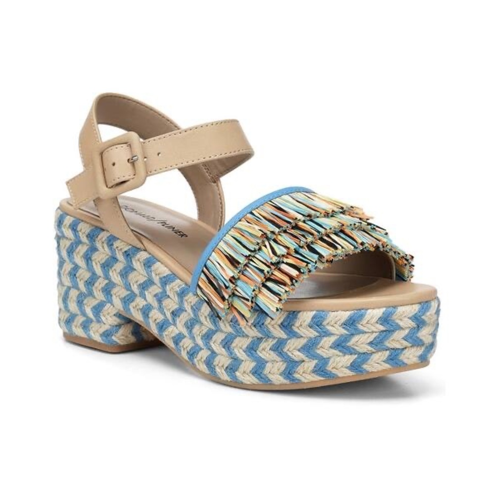 Donald Pilner LYNA Raffia Wedge Sandal